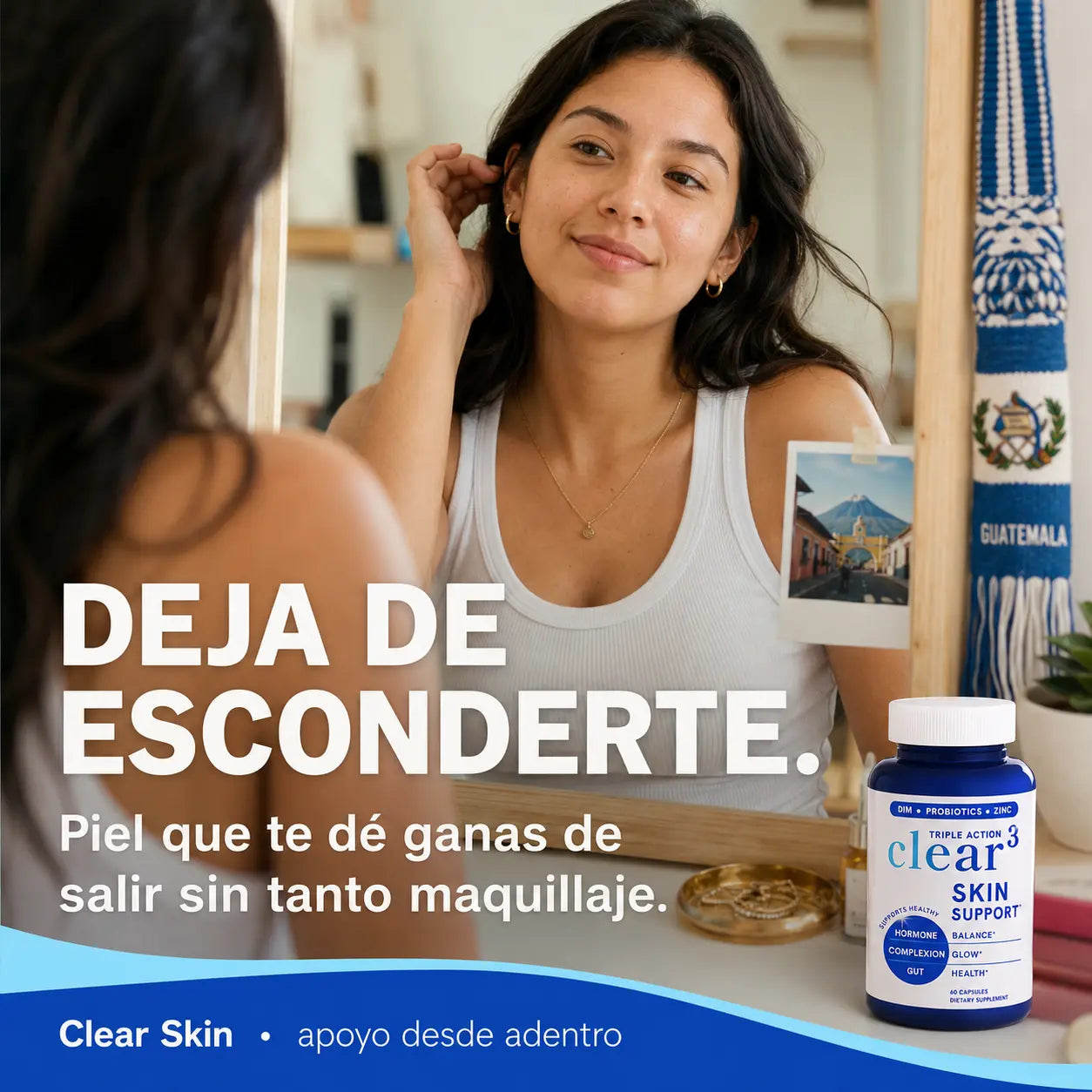 Clear³™ — Cápsulas para Tratar el Acné Hormonal Desde la Raíz, No Desde la Crema